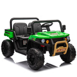 24V 2-Seater Kids Ride On UTV with Automatic Tipping Bucket, Rear Wheel Suspension, Ride On Car Toy with Remote Control for Ages 3-8, Green