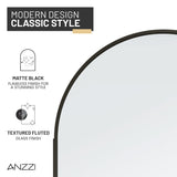 Ember Series 34 in. x 78 in Framed Arch Fixed Shower Screen Door with 8mm Tempered Clear or Fluted Glass