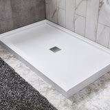 Alexander 60 in. L x 36 in. W Alcove Shower Pan Base with Center Drain in Glossy White Marine Acrylic