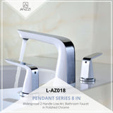Pendant Series 8 in. Widespread 2-Handle Low-Arc Bathroom Faucet in Polished Chrome