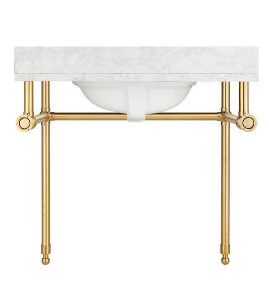 ANZZI Verona 34.5" Console Sink Base (34" H), DIY Customization Frame, Rust-Resistant Stainless Steel, Wall Mounted Installation, Multiple Finishes