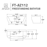 Bank Series 65 in. x 31 in. Flat Bottom Acrylic Freestanding Soaking Bathtub with Center Drain and Faucet