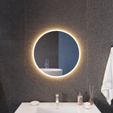 ANZZI Round LED Smart Mirror (24, 28, or 32 in. Diam.), Copper-Free, Adjustable CCT, Built-in Defogger, UL-Certified Electronics, IP44 Rated