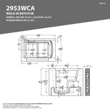 ANZZI Coupe Series 29 in. x 53 in. Wheelchair Access Walk-In Whirlpool and Air Tub with Powered Fast Drain in White