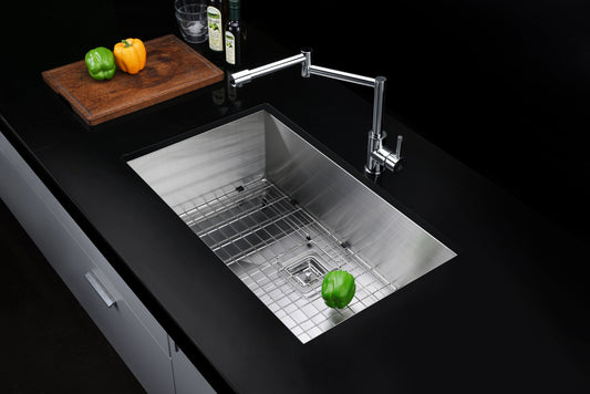 ANZZI 32 in. Undermount Kitchen Sink, Handcrafted Stainless Steel (16/18 Gauge), Single or Double Bowl, Various Series