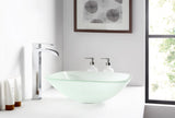Vista Series 17 in. Bathroom Vessel Sink with Scratch-Tough and Stain-Resistant Surface in Lustrous Frosted Finish Glass