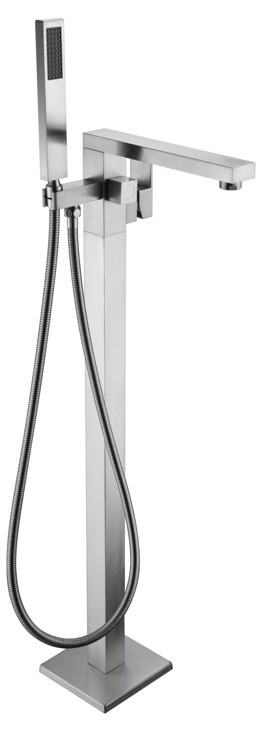 Impala Series 2-Handle Claw Foot Tub Faucet with Hand Shower in Brushed Nickel