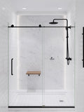 Heavy Rainfall Stainless Steel Shower Bar with Hand Sprayer in Matte Black