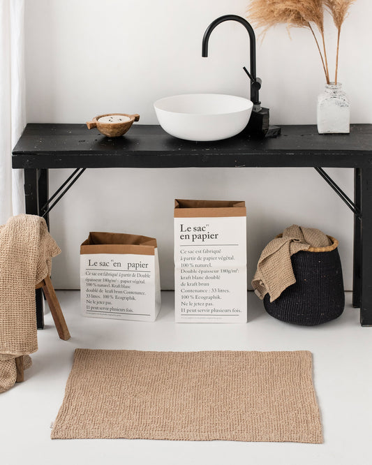 Waffle Bath Mat in Beige