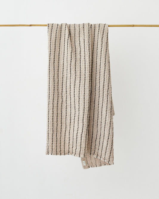 Thin Striped Waffle Bath Towel