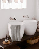 Waffle face towel in Light gray