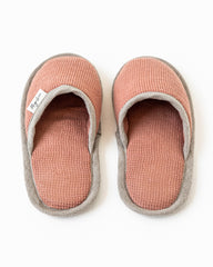 Waffle linen unisex slippers in Burnt sienna