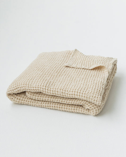 Vanilla waffle throw blanket