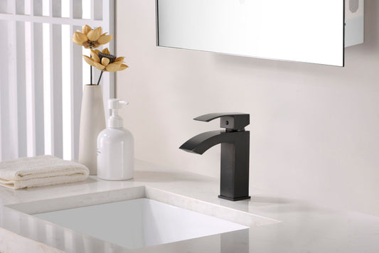 ANZZI Fifth Elegant Vessel Sink Faucet (9.2" H), Single Hole, WaterSense Certified, Rhino Alloy Solid Brass, Various Finishes