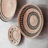 Natural + Black Wall Baskets, Small - Woven Wall Baskets | LIKHÂ