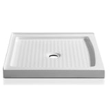 ANZZI Titan 36" x 36" Corner Shower Pan, Durable Marine Grade Acrylic, cUPC Certified, Center Drain, Slip-Resistant Flooring, White Finish