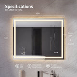 32-in. x 40-in. LED Front Lighting Bathroom Mirror with Defogger