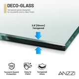 Ward Series 56 to 60 in. x 76 in. Frameless Sliding Shower Door with 3/8" (10mm) Tempered Clear Glass