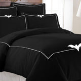 Bat Embroidered Duvet Cover Set Black