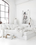 White linen fitted sheet