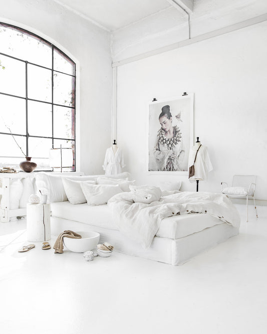 White linen duvet cover set (3 pcs)
