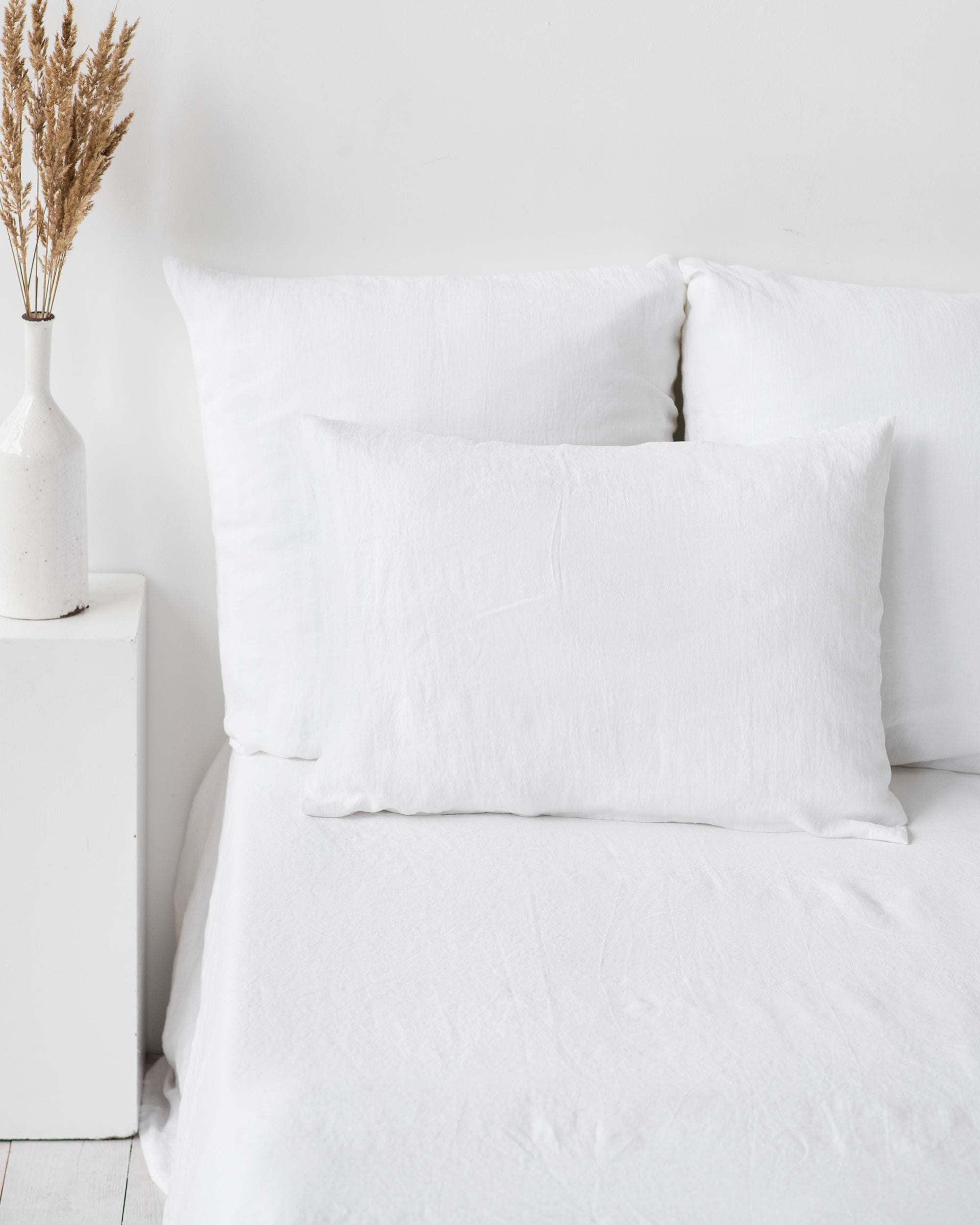 White linen pillowcase