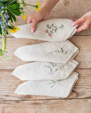 Wildflower embroidered napkin set of 4