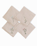Wildflower embroidered napkin set of 4
