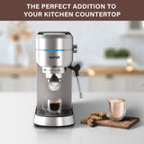 Wirsh Espresso Machine,Espresso Maker with Commercial Steamer for Latte and Cappuccino,Expresso Coffee Machine with 42 oz Removable Water Tank,Stainless Steel (Home Barista)
