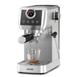 Wirsh 20 Bar Espresso Machine with Plastic Free Portafilter and Steamer, Pressure Gauge, Touch Screen, Full Stainless Steel (Home Barista Plus)