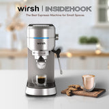Wirsh Espresso Machine,Espresso Maker with Commercial Steamer for Latte and Cappuccino,Expresso Coffee Machine with 42 oz Removable Water Tank,Stainless Steel (Home Barista)