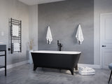 Nightshade Series 63 in. x 32 in. Soaking Freestanding Bathtub with Center Drain in Matte Black Exterior and Feet