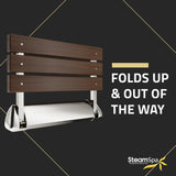 Kind 20 in. Teak Wall Mounted Folding Shower Seat