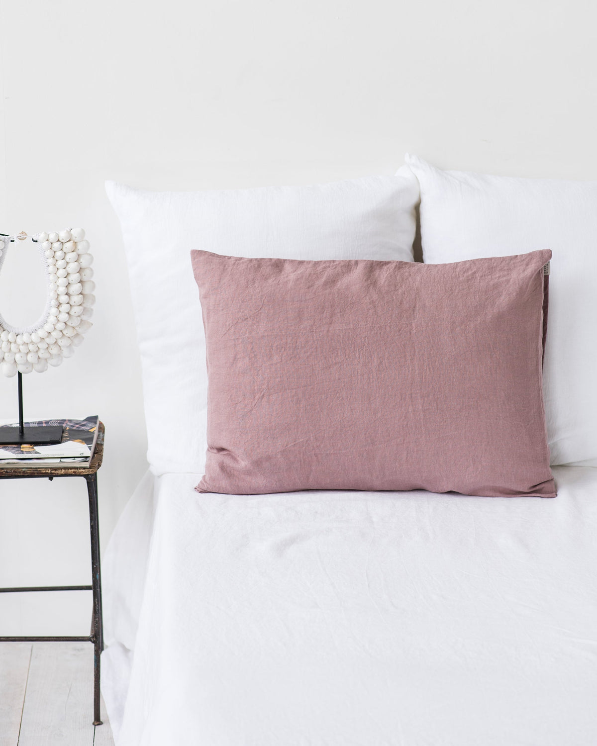 Woodrose linen pillowcase