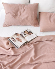 Woodrose linen pillowcase