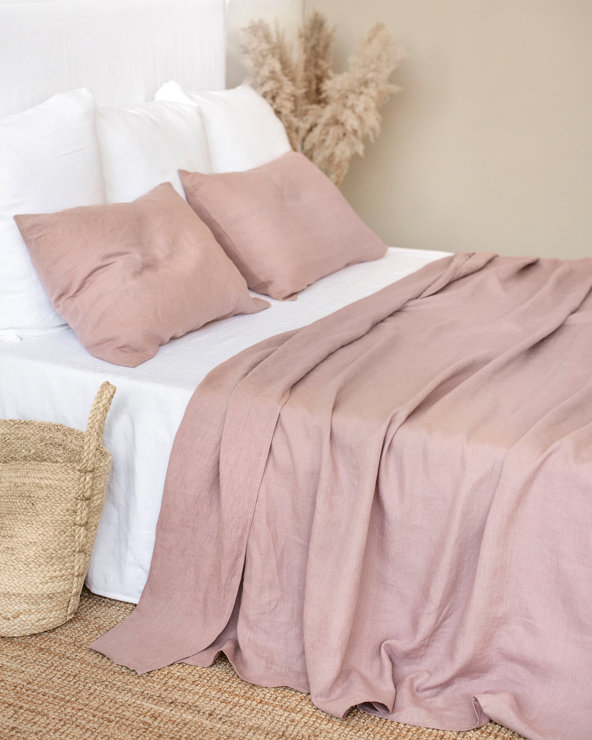 Woodrose linen pillowcase