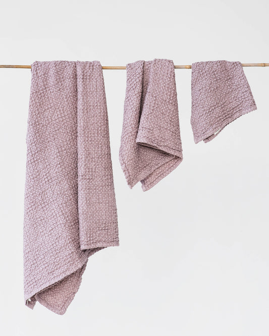 Woodrose waffle towel set (3 pcs)