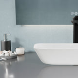 Innovio Series 18 in. L x 13 in. W Rectangular Bathroom Vessel Sink in Matte White Finish Glass with Chrome Pop-Up Drain