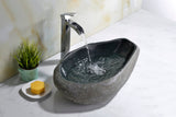 Unkindled Basin Series 20 in. Handcrafted Irregular Shaped Solid Surface Bathroom Vessel Sink in Dark River Stone
