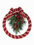 18 Inch Buffalo Check Homespun Christmas Wreath