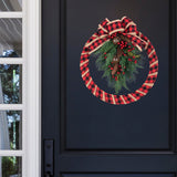 18 Inch Buffalo Check Homespun Christmas Wreath