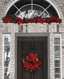 24 Inch Christmas Poinsettia Pre-Lit Wreath