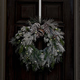 24 Inch Snowfall Creek Pre-lit Christmas Wreath