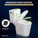 ANZZI Nesso 1.6 GPF Upflush Macerating Toilet System, Comfort Height, Soft-Close Lid, Powerful 0.8 HP Pump (26 ft Vertical / 197 ft Horizontal), Multi-Fixture Capacity, White