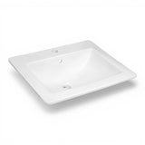 Jack Series 21 in. Rectangular Ceramic Drop-In Bathroom Sink Basin in Glossy White with Single Faucet Hole and Overflow