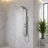 VISOR Series 60 in. 4-Jetted Full Body Shower Panel System with Heavy Rain Shower and Spray Wand in Brushed Steel