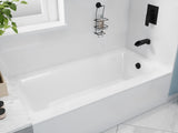 Soho/Saba 60" L x 30" W Non-Jetted Soaker Bathtub, Front Skirted Alcove Drop-In Tub with Drain, Marine Grade Acrylic, White