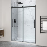 Stellar Series 76 in. x 57-60 in. Frameless Sliding Glass Shower Door with Shower Base Stellar Series - Multiple Finishes