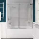 Don Series 56 to 60 in. x 62 in. Frameless Sliding Tub Door