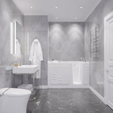 ANZZI Nimbus Series 30 in. L x 59 in. W  Dual Jetted Bathtub in White with Microbubbles Jet
